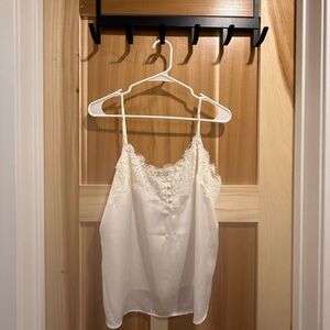 Abercrombie & Fitch White Lace Trim Tank Top